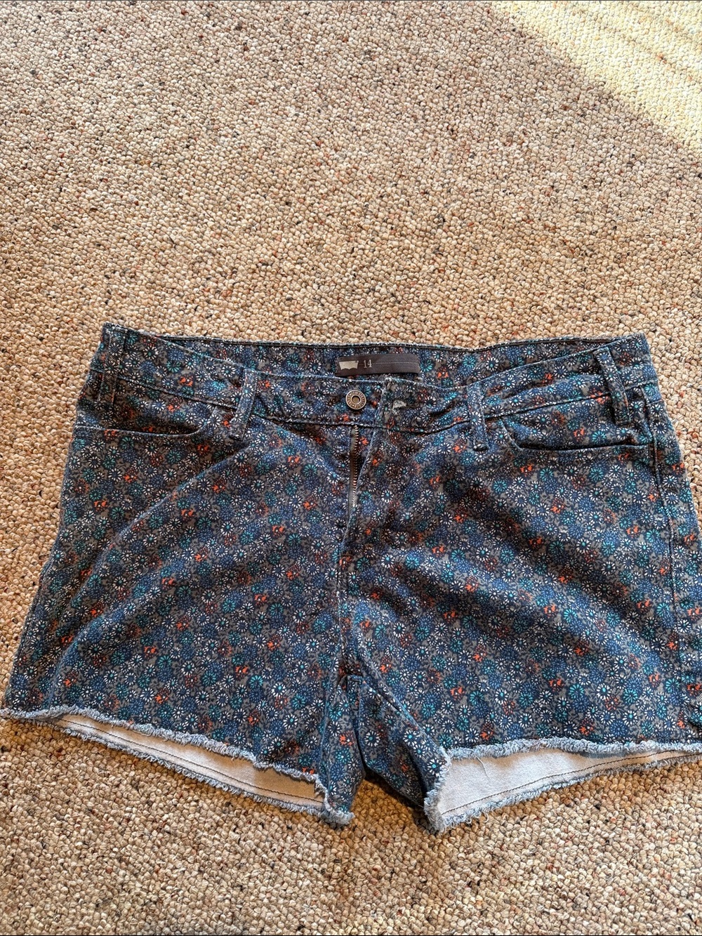 Levi Floral Print Denim Shorts
